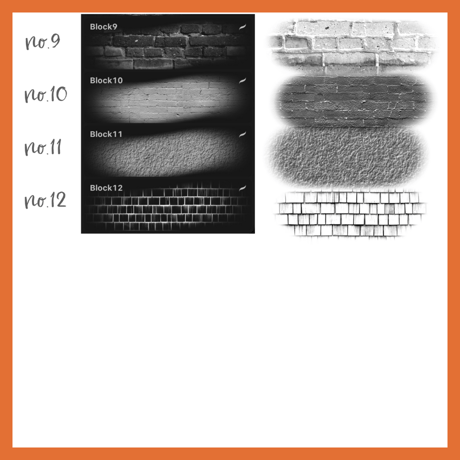 【Procreate用ブラシ】Block Blush12本セット ブロック模様が簡単に描けるブラシ