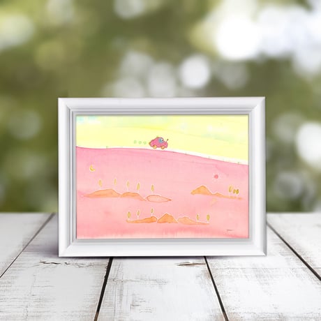 月のひかりにゆれて(size11x11 画用紙 9x9)小さな水彩画原画