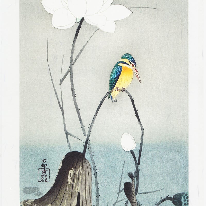 作者題名不明　「カワセミ」絵画　SM号　額縁Ｋ-83 作者題名不明 「カワセミ」絵画 SM号 額縁K-83 - メルカリ