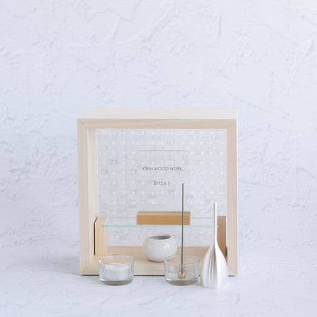 コンパクト　仏壇と仏具セット -kimochi-　レトロガラス