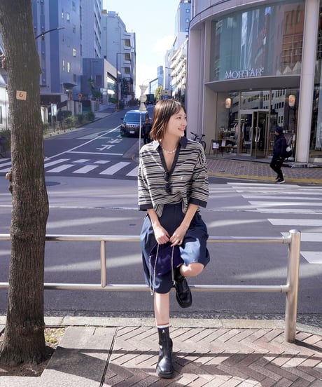 Urban thread half  pants <navy>