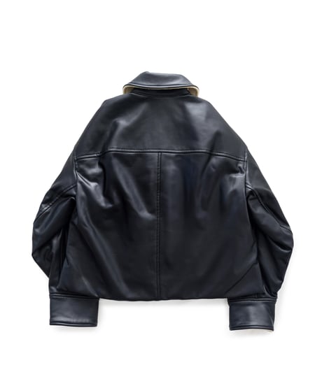 Vegan Leather Padded Short Jacket 24AWHE-044