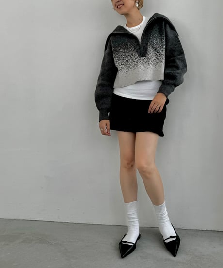 Gradation Half Zip Knit 24AWHE-049<gray>