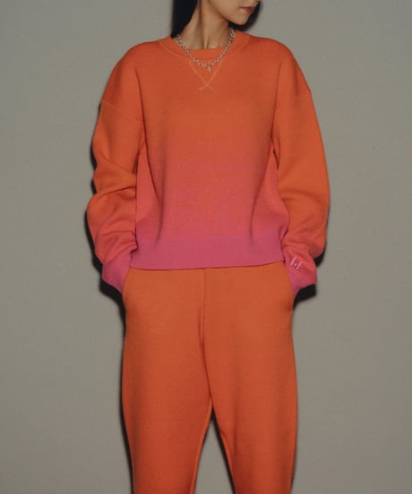 Gradation Knit Sweat Pullover  <Orange> 23HEAW-026
