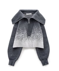 Gradation Half Zip Knit 24AWHE-049<gray>