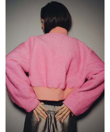 Roving Tweed Blouson <Pink> 23HEAW-020