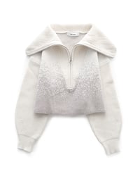 Gradation Half Zip Knit 24AWHE-049<ivory>