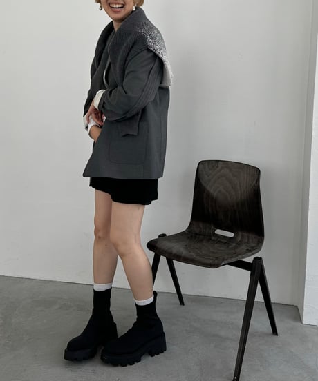 Gradation Half Zip Knit 24AWHE-049<gray>