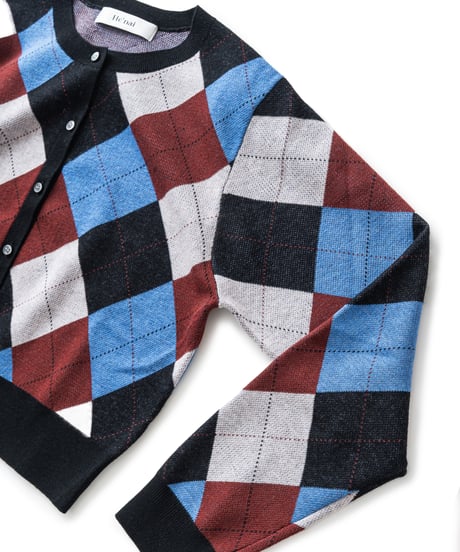 Argyle Knit Cardigan