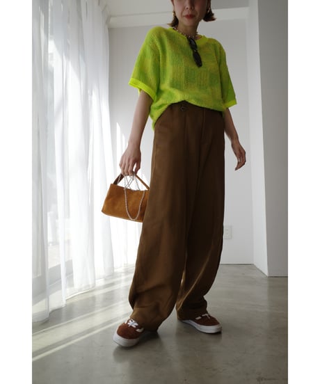 Glossy Budding Pants 24AWHE-045<brown>