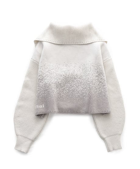 Gradation Half Zip Knit 24AWHE-049<ivory>