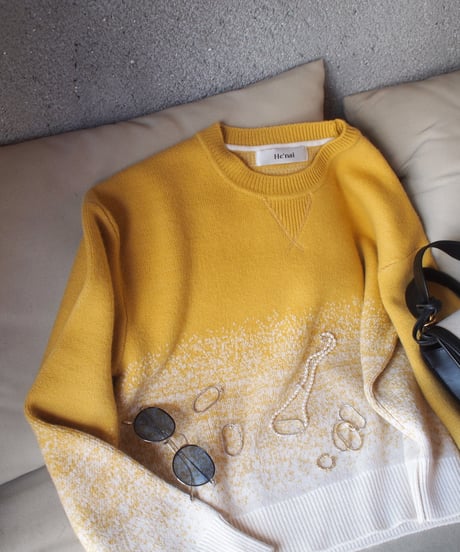 Gradation Knit Sweat Pullover  <Yellow> 23HEAW-026