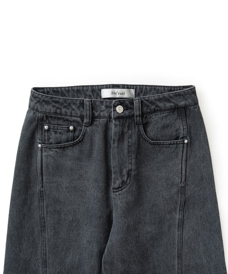 Noir Line Denim Pants