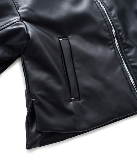 Vegan Leather Padded Short Jacket 24AWHE-044