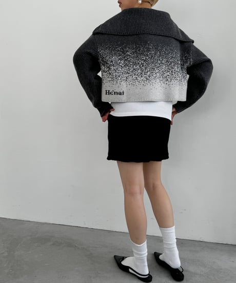 Gradation Half Zip Knit 24AWHE-049<gray>
