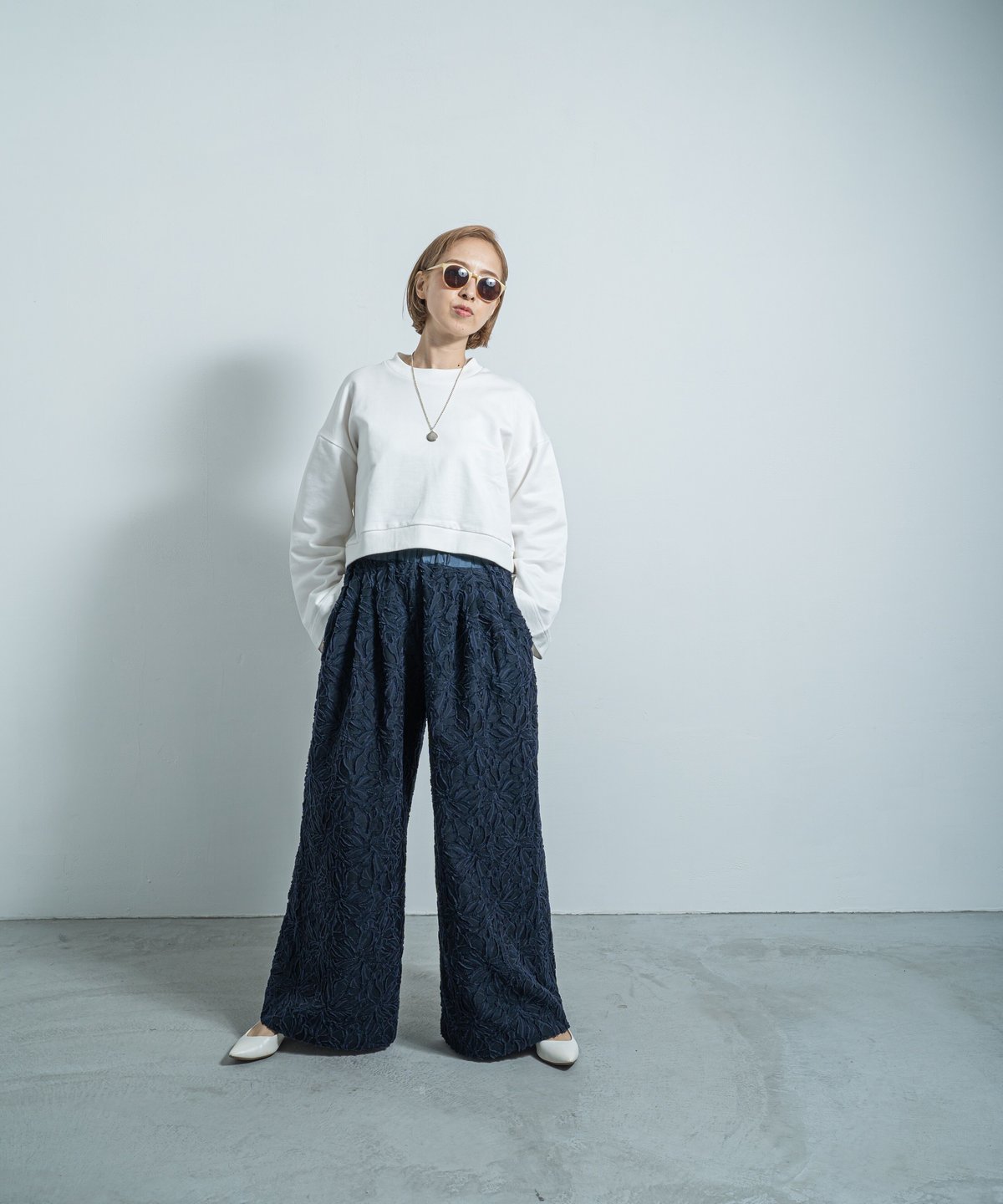 パンツ Flower Jacquard Trousers ànuke online store（アンヌーク） / Flower Jacquard