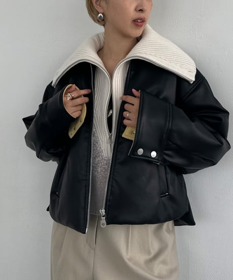 Gradation Half Zip Knit 24AWHE-049<ivory>