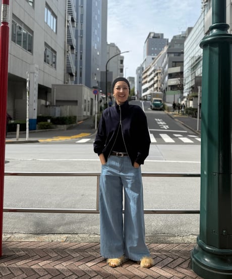 Linen denim pants