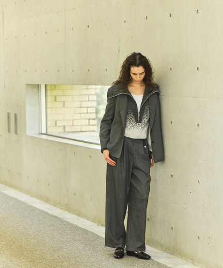 Gradation Half Zip Knit 24AWHE-049<gray>