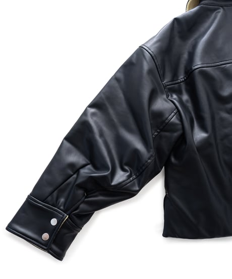 Vegan Leather Padded Short Jacket 24AWHE-044