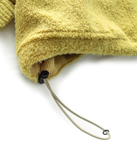 Loop Jacquard Half Zip Knit 24AWHE-047<mustard>