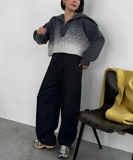 Gradation Half Zip Knit 24AWHE-049<gray>