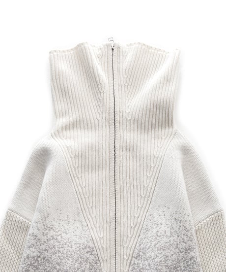 Gradation Half Zip Knit 24AWHE-049<ivory>