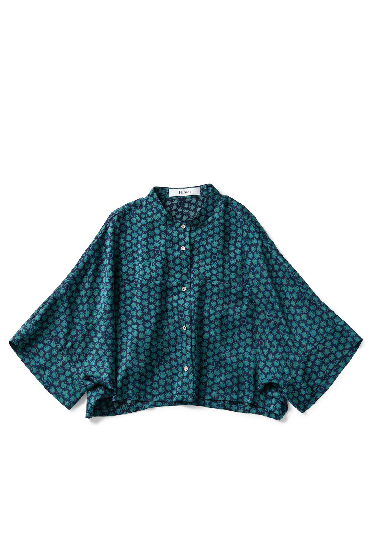 Vintage veil shirts <navy green> | He