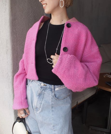 Roving Tweed Blouson <Pink> 23HEAW-020