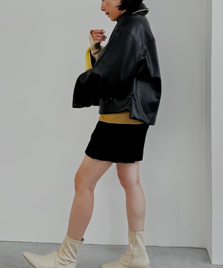 Vegan Leather Padded Short Jacket 24AWHE-044