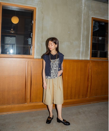 Gilded knit vest <navy>