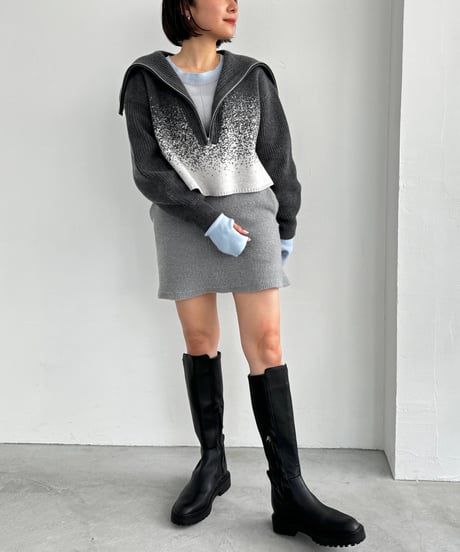 Loop Jacquard Skort 24AWHE-048<gray>