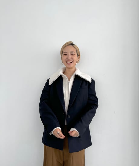 Gradation Half Zip Knit 24AWHE-049<ivory>