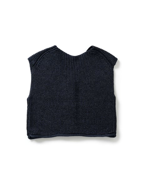Gilded knit vest <navy>