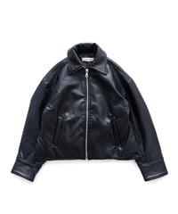 Vegan Leather Padded Short Jacket 24AWHE-044
