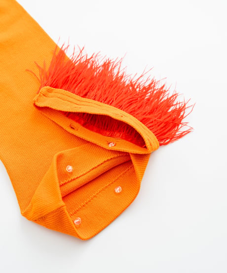 Feather fringe knit <Orange>