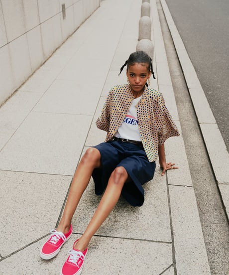 Vintage veil shirts <yellow blue>
