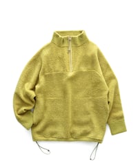 Loop Jacquard Half Zip Knit 24AWHE-047<mustard>