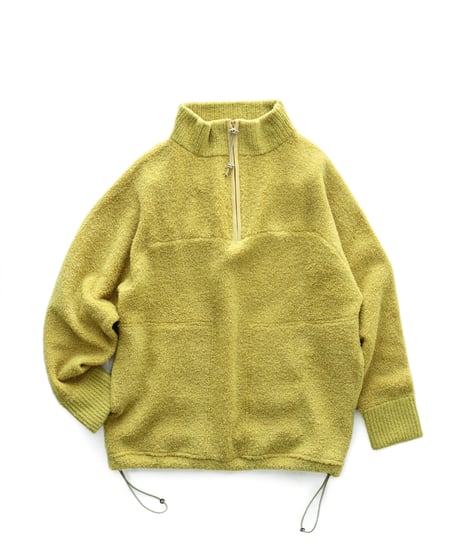 Loop Jacquard Half Zip Knit 24AWHE-047<mustard>