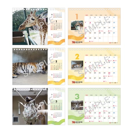 福岡市動物園　2024年卓上カレンダー
