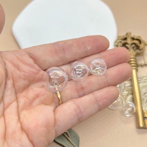 4個】シャボン玉 しゃぼん玉 ガラスビーズ オーロラカラー | Eder parts