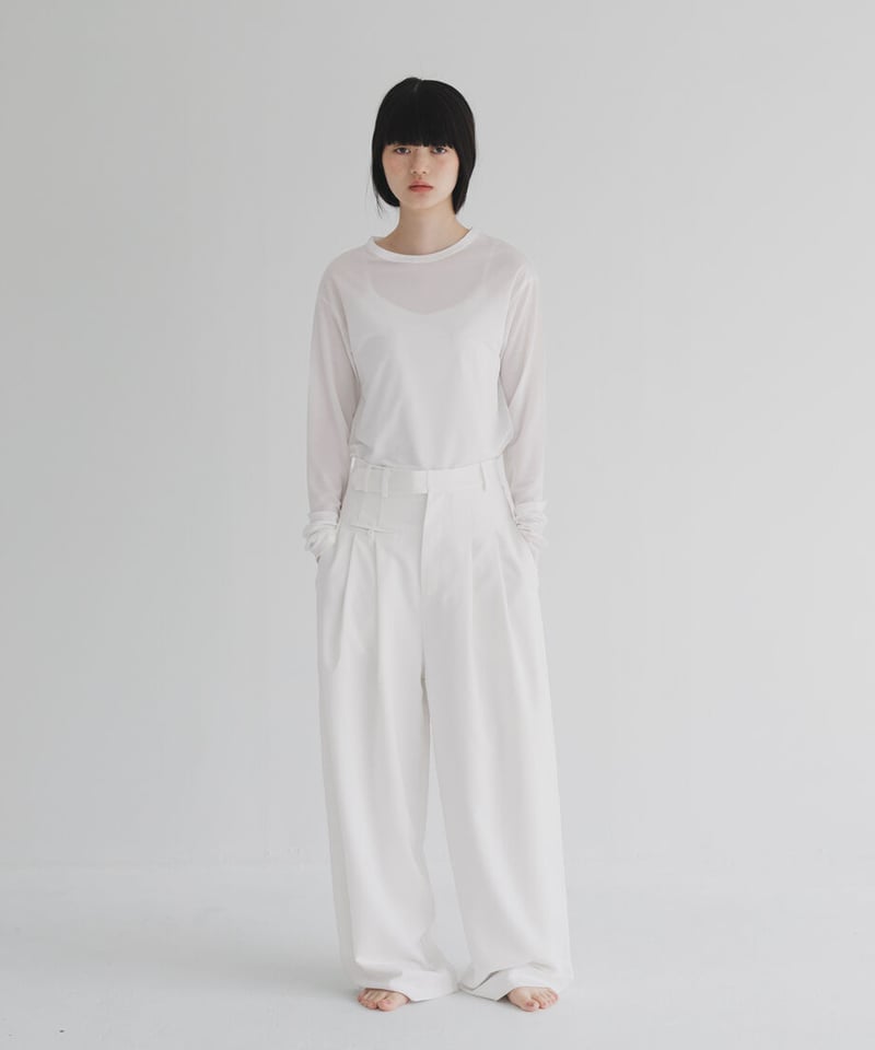 two tuck high waist pants | STUDIO ENUL