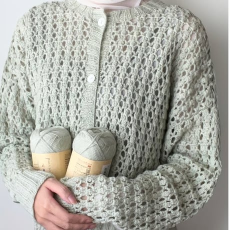 【棒針編み&かぎ針編みダウンロード編み図】Menthe Cardigan