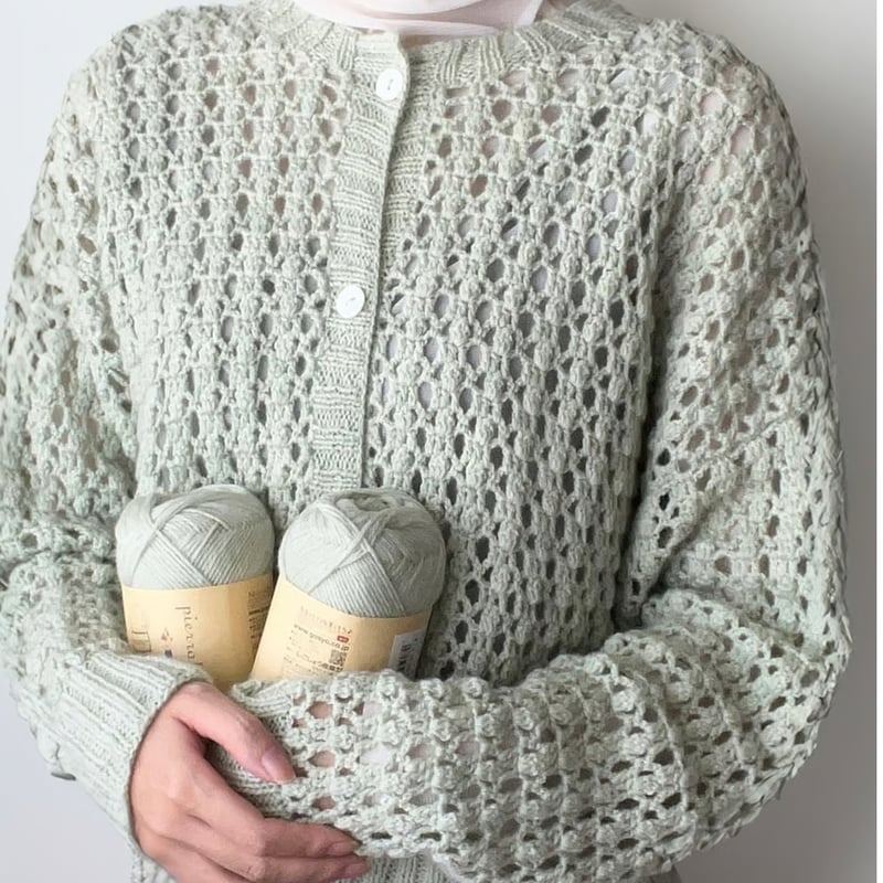 棒針編み&かぎ針編みダウンロード編み図】Menthe Cardigan