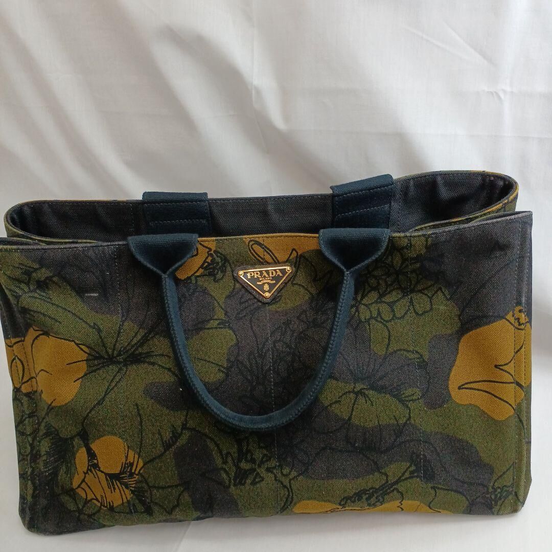 PRADA カナパ　カモフラ　トートバッグ　美品 楽天市場】プラダ トートバッグ カナパ（柄カモフラージュ・迷彩