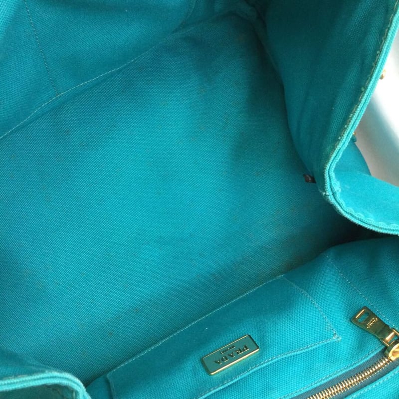 正規品】プラダ PRADA カナパ GM トートバック グリーン 加工済み 