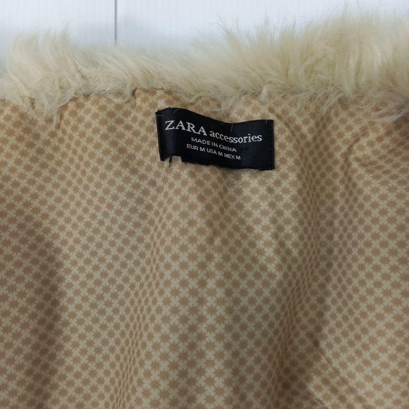 ZARA レディース フェイクファー マフラー ショール ベージュ | SHOP YUN
