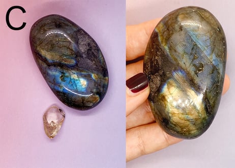 【わたしをラブラドライズする】クリスタル2個セット（ラブラドライト・ゴールデンラブラドライト）