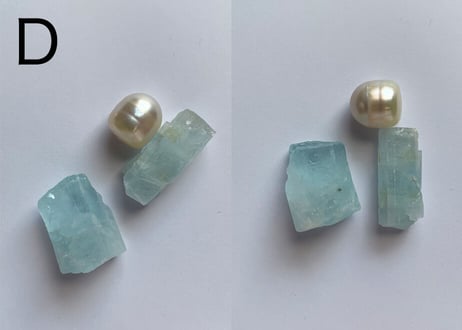 【アクアマリンの聖域】ミニクリスタル3個セット（アクアマリン・海洋パール）