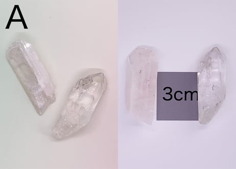 【透明なゲート】TESIMO基本ミニクリスタル2個セット（ヒマラヤ水晶・ピンクダンビュライト）
